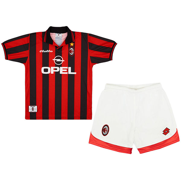 AC milan home kids kit children retro jersey 1997-1998